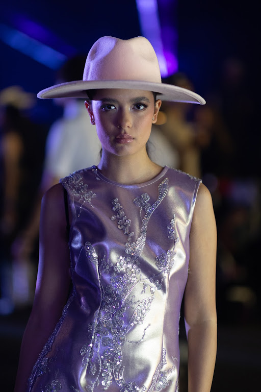 Event example photo with a fashion-forward purple-lit look
