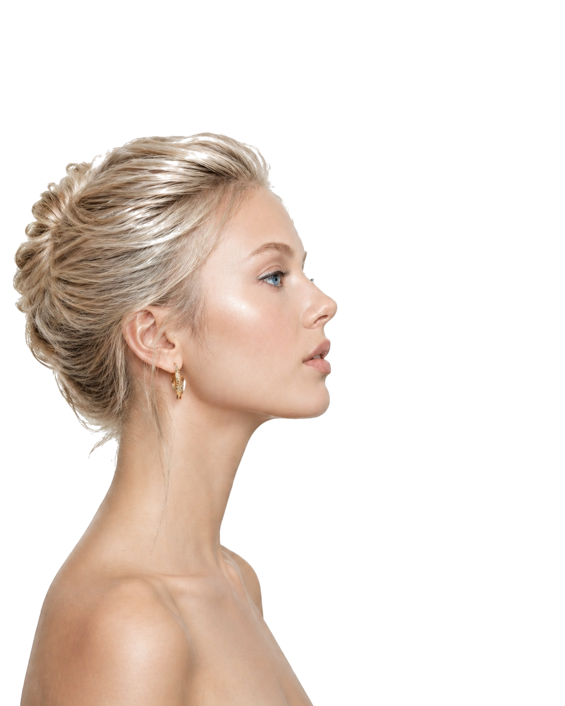 Female profile portrait facing the services menu