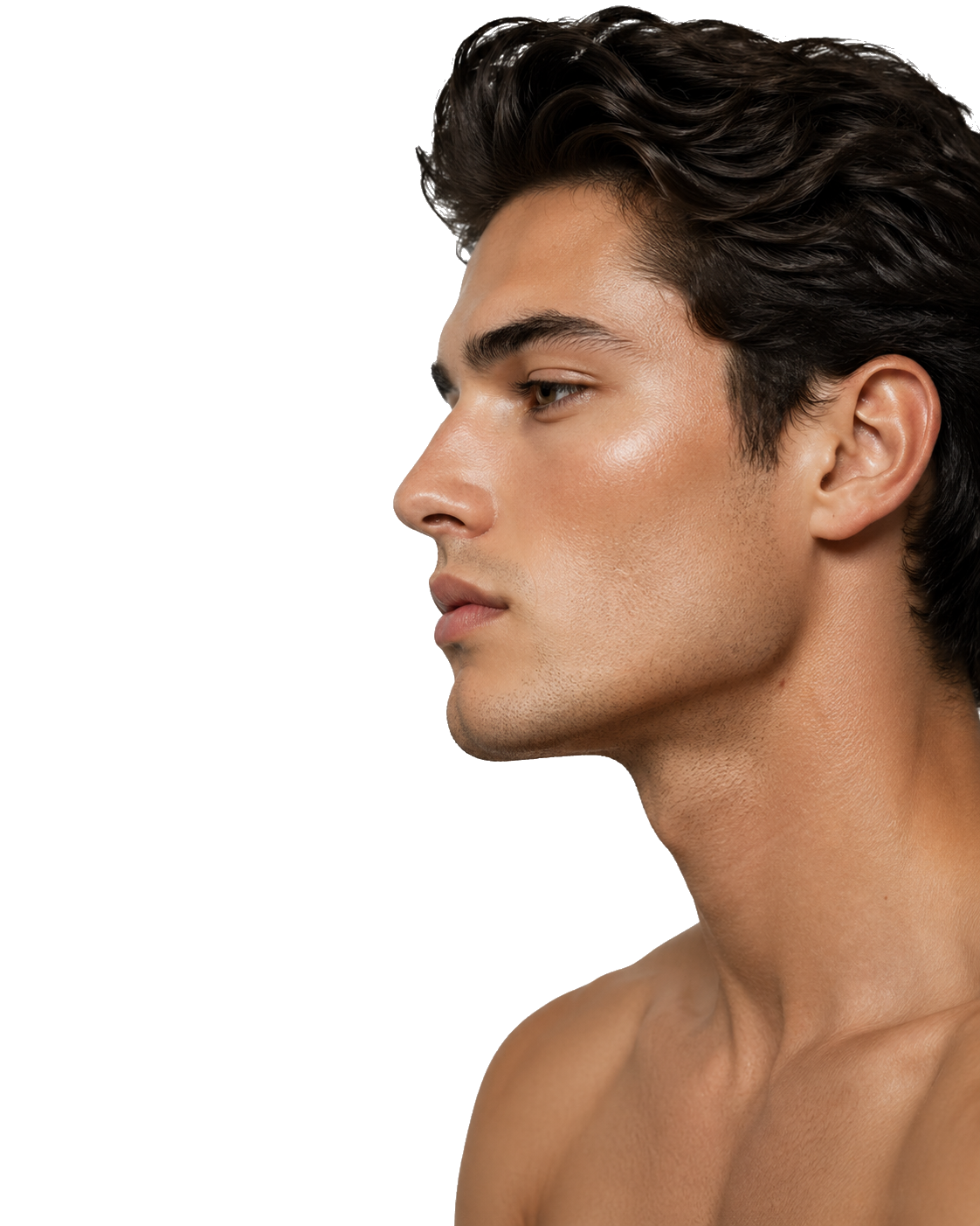 Male profile portrait facing the services menu