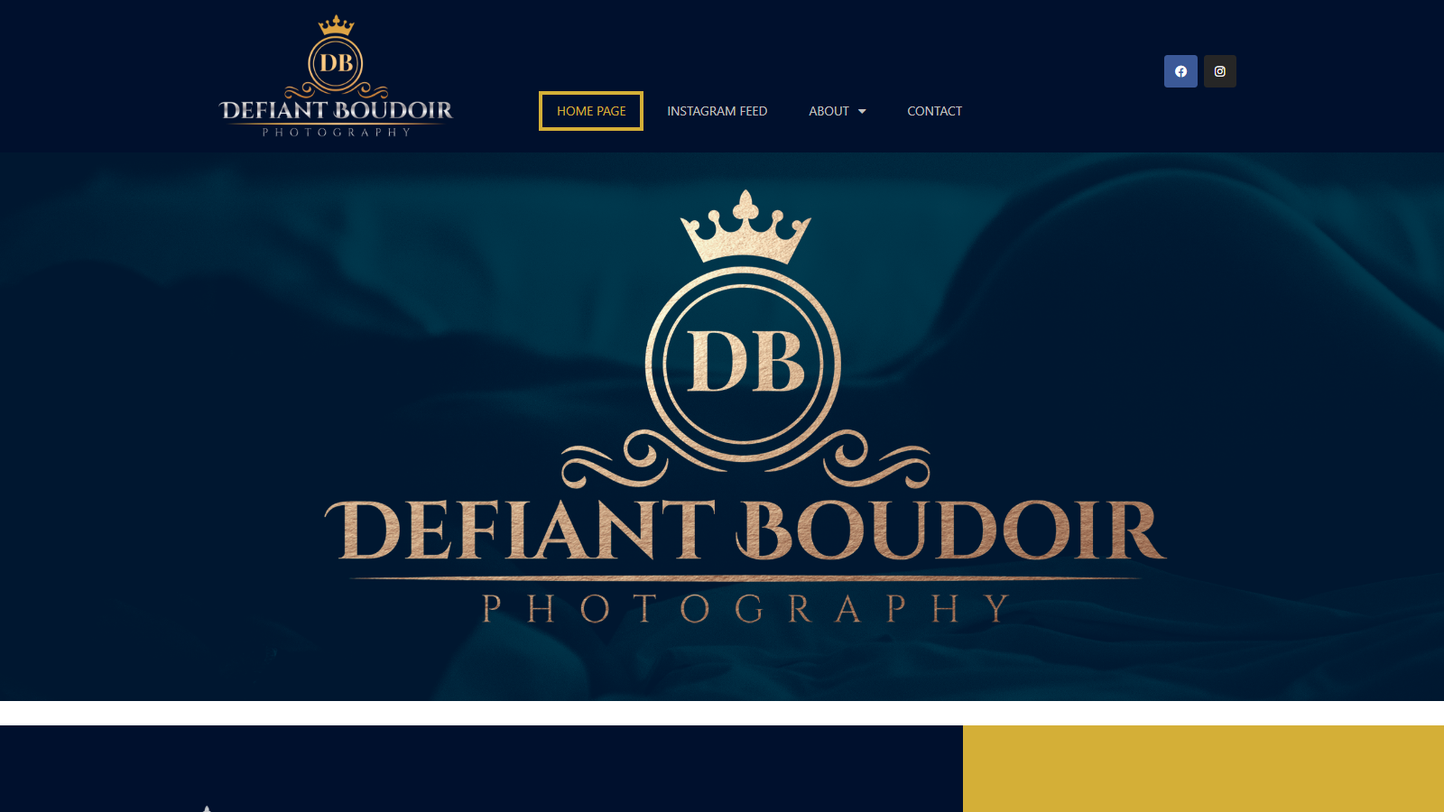 Defiant Boudoir website preview screenshot
